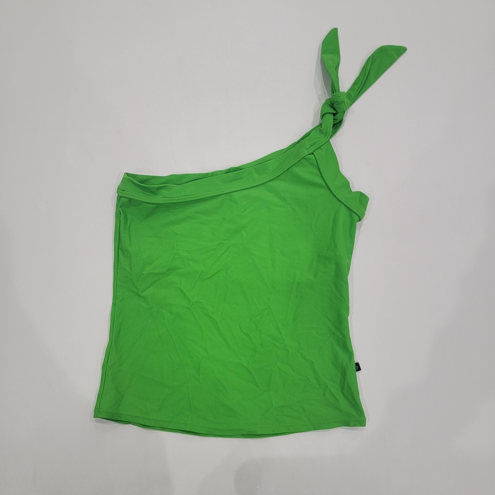 Green One-Shoulder Swim Top Sz Small